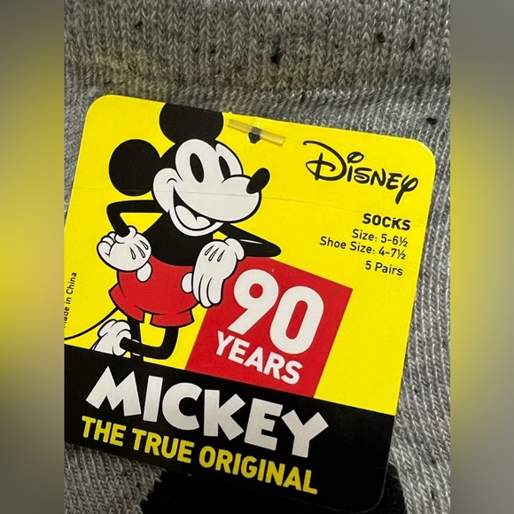 DISNEY🐭🖤 Mickey Mouse socks✨ 5 pairs🧦 size 5-6 1/2 - Picture 3 of 3